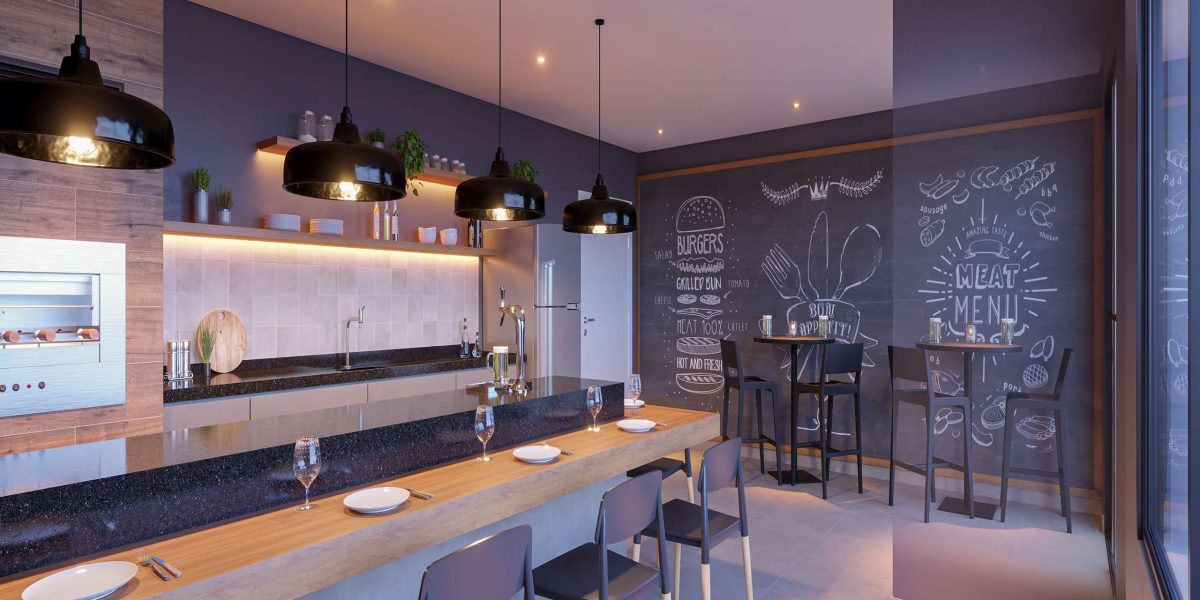 MS Zappa - Sorocaba - Churrasqueira gourmet com bancada em ilha e décor industrial._6_6