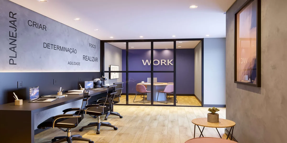 MS Zappa - Sorocaba - Coworking moderno com estações de trabalho e sala de reuniões.