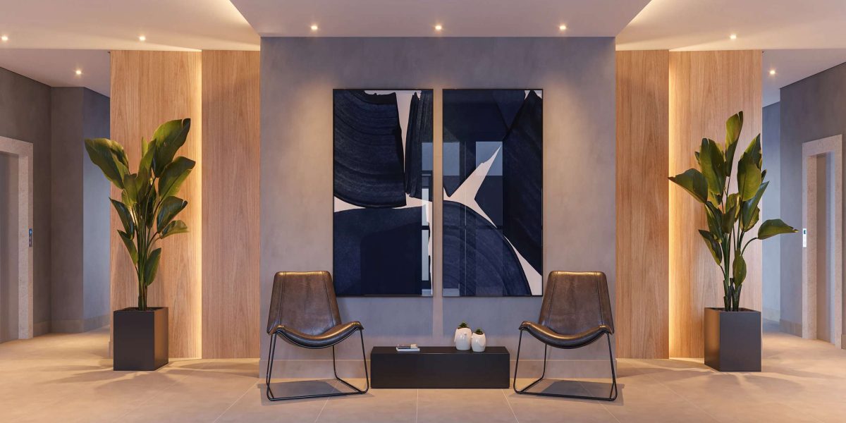 MS Zappa - Sorocaba - Lobby sofisticado com pé-direito alto e design contemporâneo._12_12