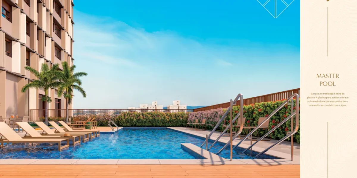 MS Zappa - Sorocaba - Piscina adulta com borda ampla e sol o dia todo.