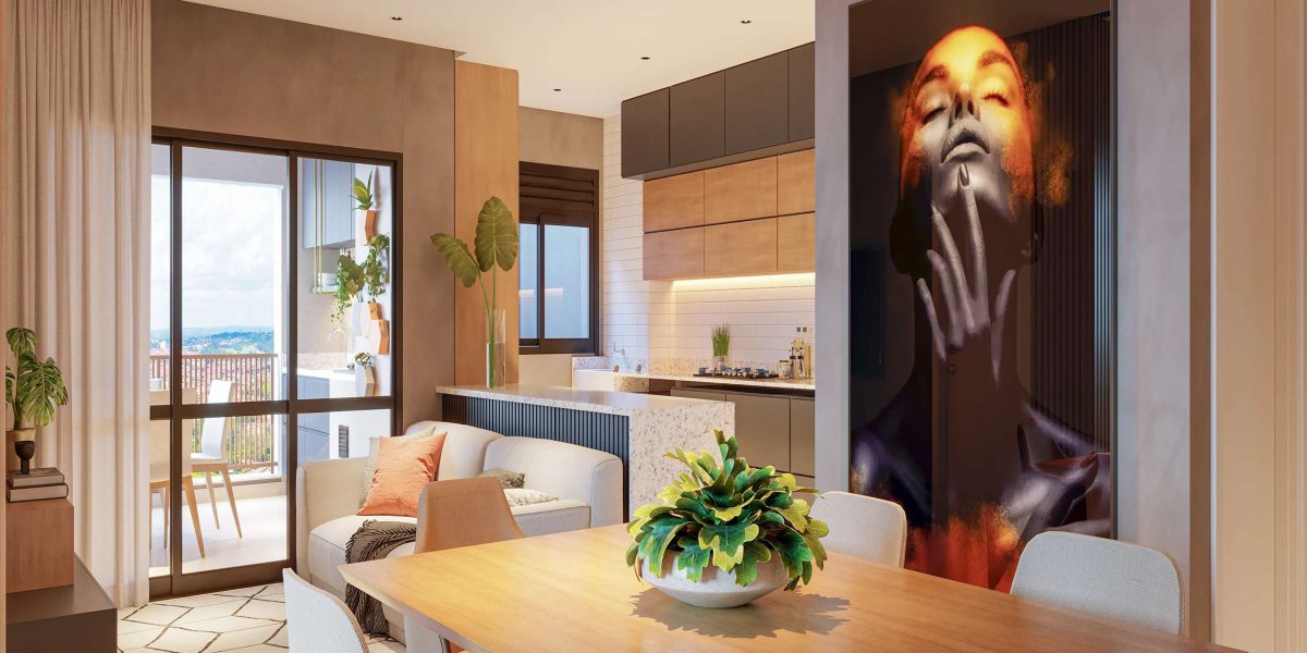 MS Zappa - Sorocaba - Sala integrada à cozinha e varanda gourmet com vista livre. (2)_1_1